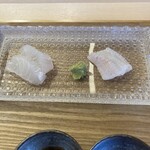 握りのはやし - 目一鯛(左)と黄金穴子(右) 