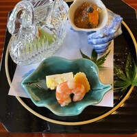隠れ里車屋 - ガラスの白鳥(青葉豆腐)素敵な一品でした