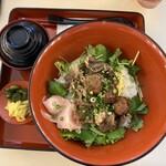 楠公レストハウス - 国産黒毛和牛の江戸煎り酒大名丼(和牛つくね)