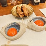 心斎橋かわぐち - 月見つくね串焼き