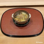 御料理 寺沢 - 喜知地と海胆と賀茂茄子の小鍋立
