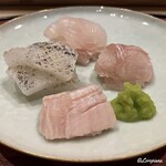 御料理 寺沢 - 松皮鰈の縁側､泥障烏賊､松皮鰈､鮎魚女