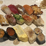 鮨やしろ - 15貫セット(ウニ・いくら付き)