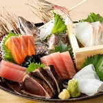 鮮魚刺身の5種盛り