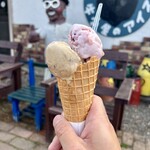 牛小屋のアイス - 手がベタついても、店内で手を洗えます。