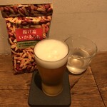 麹町いづみや しろ - あがりビール、あげ塩いかあられ
