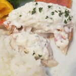 キッチン ブルー グローブ - 金目鯛は、ホロホロに柔らかく、橋で簡単に崩れます