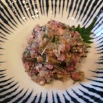 釣りあじ食堂 - 梅雨いわしのなめろう。絶品！