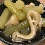 ヤキトリ まだらや - ふきと油揚げの鮮やか煮