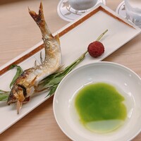 割烹 白鷹 - 鮎の塩焼きは蓼酢に限ります\(//∇//)\