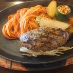 親方ハンバーグ - 200g和牛ハンバーグナポリタントッピング