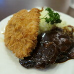 松榮亭 - （2024/5月）ロースカツとハンバーグのCランチ