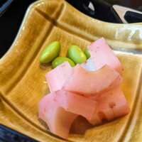しゃぶしゃぶ　すき鍋　おもき 銀座店 - 「新蓮根の梅肉和え」