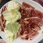 なか - 左から豚バラ2人前、牛ロース2人前