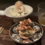 お好み焼き いまり - アテの「海老とブロッコリーの明太和え」  (*´ч`*) ｳﾝﾏッ！
      
      ちょっと贅沢な「お好み焼き」タイムもええわな