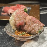 Matsusaka beef YAKINIKU THE SEJONG GEMS名駅店 - 和牛ブリスケのネギ巻