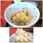 花小梅 - ＊ほぐした牛肉と牛蒡がたっぷり入り、お味付けもしっかりしていて美味しい。 お焦げが出来ているのも、お焦げ好きとしてはポイント高いですね。♪