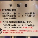 秀吉 大塚店 - 回数券の説明