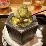 日本料理 徳専 - 鮑と山羊のミルクのぶるるるぅぅ