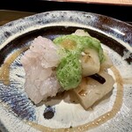 日本料理 徳専 - 白ダツ・わらび・ハモ