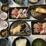 一期一会 よねさん - お昼のお刺身と焼き魚の定食