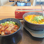 カルビ丼とスン豆腐専門店 韓丼 - スン豆腐とカルビ丼(小)セット