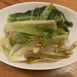 らぁ麺 王門 - ロメインレタスのニンニク炒め（季節もの）