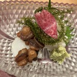 本城 - はもおとし　梅肉で　水タコと　吸盤は甘辛に