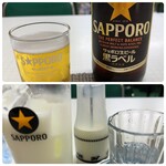 埼玉屋食堂 - 黒ラベル633＆名物牛乳割り