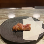 肉割烹 SHUN - ホタテの春巻き　イベリコ生ハム