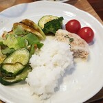 キッチン ブルー グローブ - 再びワンプレート