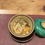 本城 - かも茄子　わらびしのだ巻き　かぼちゃ　海老あんかけ