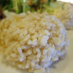 ゴピナータ - 日替りセット：ウラド豆のワダ揚げ 甘酢あん、パスタ 大葉の胡麻和え、菜の花マスタードシード、野菜の辛味噌炒め、根菜と茸のスープ、スプラウツサラダ、おからサラダ、ご飯5