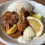 レストラン・エスカルゴ - ハンバーグとエビフライ