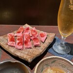 肉料理 安田 - “特上ヒレ”。この色味の美しさ！