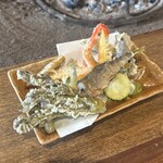 柳家 - 鮎と夏野菜、山菜の天ぷら