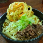 奉仕や - 肉天うどん（大）700円＋100円