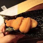 赤坂 鮨大谷 - 海老のフリット米油で揚げたモノに雲丹…ファビュラス♥