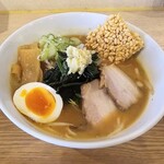 夕焼けラーメン - 生姜は少しづつ溶かしたほうが良いね