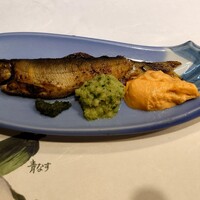 うを徳 - なんと鮎はコンフィ！！　　　蓼　キュウリ　パプリカ　