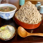 信州蕎麦 わきゅう - かもつけ蕎麦@1,230円+特盛り@300円+蕎麦つゆ追加@60円