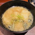 馳走 啐啄一十  - 【写真⑭】蓴菜(東広島市黒瀬)と松山あげの味噌汁