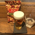 麹町いづみや しろ - あがりビール・あげ塩いかあられ