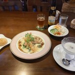 カフェテリア アメニティ - 鯛のソテーと海老のカダイフ巻、スープセット