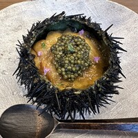 かんだ - 雲丹の下にはお豆腐が。軽く混ぜて。