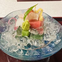 たか田八祥 - お造り(鮪、平目、剣先烏賊、車海老)