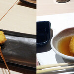 お出汁で食べる串かつと釜めしの専門店 ぎん庵 - 牛肉（たぶん）