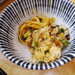 元気の源 - 台湾まぜそば　〆ごはん投入のおすそわけ
