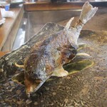 柳家 - 大きくて 立派なアマゴがこんがりと焼きあがりました。 頭からガブリといただきます。