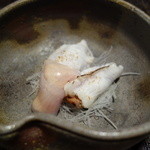 カワハギ　生と焼き　本日の出色の一品